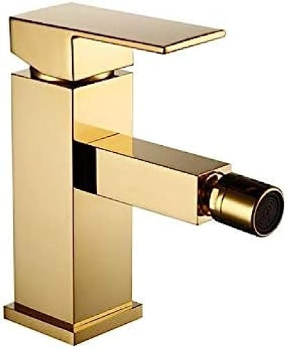 Badezimmer-Wasserhahn, Messing, Quadratischer Stil, Gold-Finish, Bidet-Einhebelmischer, Wasserhahn, Bidet-Armaturen