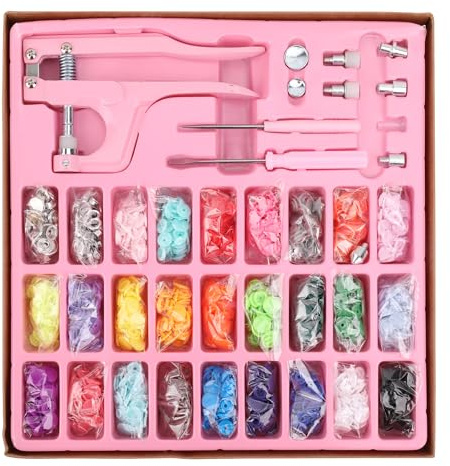 Trimming Shop Set di 270 bottoni a pressione T5 in plastica con pinze a pressione rosa, set di bottoni a pressione per bottoni automatici bottoni automatici bottoni automatici bottoni automatici