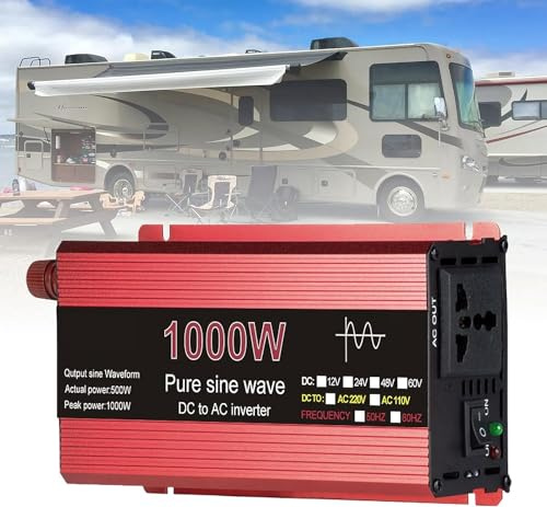 Convertisseur Pur Sinus Onduleur Puissance de Pointe1000W 1600W 2200W 3000W Convertisseur Pur Sinus 12V 24V 220V 230V Transformateur de Tension Adaptateur de Voiture (24V,1000W)