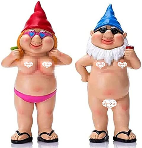 Garden Gnomes Outdoor - Naked and Funny Gifts for Your Garden - 4.7inchx2.4inch Garden Ornaments Outdoor- Garden Gnome Decorations for Patio Decor Lawn or Patio (Male and Female)