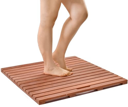 YEHOZZ Teak-Duschmatte, rutschfeste Badematte, Holzmatte Für Badewanne, Multifunktionale Badewannenmatten, Lattenrost-Design, Für Küche, Eingangsbereich, Flur, Büro,21x38in(53.3x96.5cm)