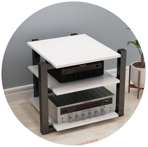 HiFi-Rack AV-Regal, 2/3/4-stufiger TV-Ständer Multifunktionale MDF-Regale Für AV-Verstärker Professionelles Lautsprecher-Tablett Stativ Lautsprecher-Rack Verstärker-Rack ( Color : Weiß , S : 70*55*65c