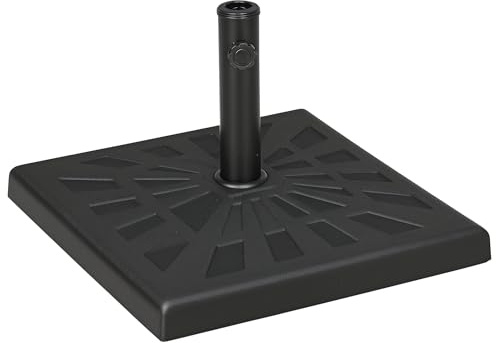 Outsunny Sonnenschirmständer Eckig 19 kg Quadratisch 32/38/48mm Schwarz