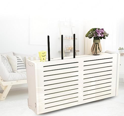WLAN-Schild, Router-Box, Router-Regal, weiße Aufbewahrungsbox, Wandregal für Kabelbox, Aufbewahrungsbox, Wandhalterung, F40 x 10 x 20 cm