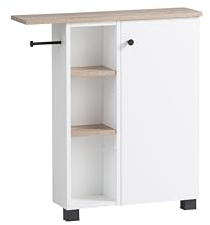 Schildmeyer Lugo Nischenschrank 157453, Kreideweiß/Wildeiche Dekor, 70,7 x 17,0 x 76,8 cm