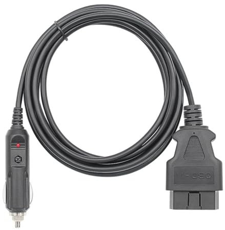 Komdndht Universal Car Charger to OBDII Extension Cable Black Car Charger Extension Cable Vehicle ECU Emergency Power Cable, Car Adapter Cable Extension Cable