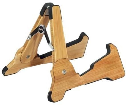 LOVIVER Klappbarer Gitarrenständer, stabiler Saiteninstrumentenständer, universell einsetzbar, Holzrahmen für Banjo, Akustik-, Elektro- und Konzertgitarre, Holz