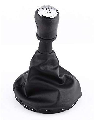 BOROCO Car Gear Shift Knob 5 Speed, Universal Synthetic Leather Gear Shifter Knobs, Car Gear Shift Knob Gearstick Gaiter Boot Kit for Transporter T5 / T6 (2003-2011)