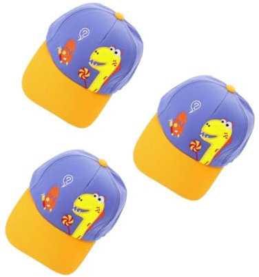 LIFKOME 3stücke Junge Mädchen Baseball Cap Mit Uv-Schutz Verstellbare Dinosaurier Mütze Für Outdoor-aktivitäten Jahre