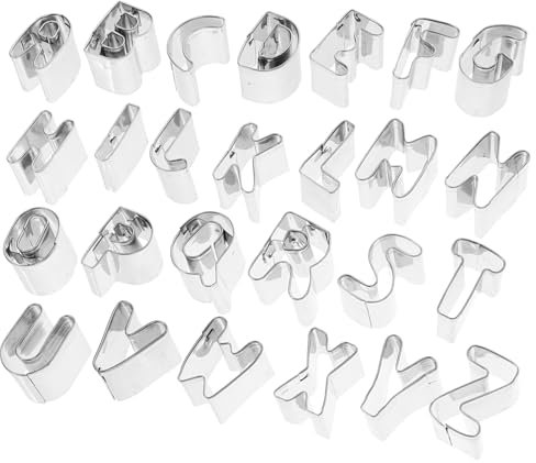 Cabilock Cortadores De Galletas Letras De Acero Inoxidable Reutilizables Para Hornear Moldes Creativos Para Galletas y Fondant Para Decorar Pasteles y Hornear Casa