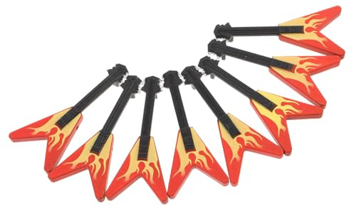 SUPVOX 8pezzi Mini Chitarra Realistico Per Casa Delle Bambole Decorazione Per Sala Per Strumenti Musicali Decorazione Per Chitarra in Miniatura Per Giochi Finzione