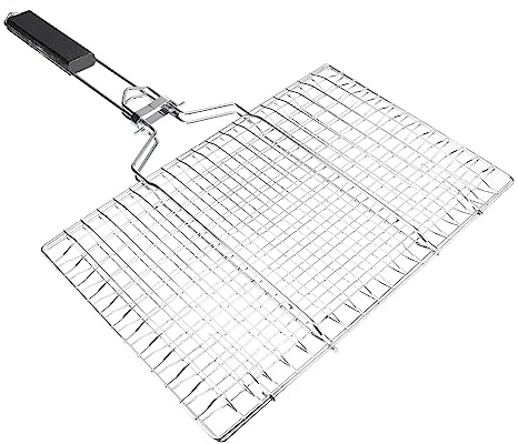 ifundom 1Pieza Rejilla de Barbacoa Inoxidable Desmontable para Picnic de Barbacoa con Bolsa de Almacenamiento Parrilla Duradera y Práctica para Asar Alimentos