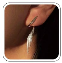 Aneneiceera Vintage Metal Pluma Pendientes Colgantes Filigrana De Plata Pendiente De La Pluma De Ala Larga Gota Pendiente Minimalista Stud Pendientes De Joyería Para Las Mujeres
