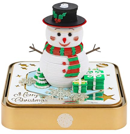 Bloc-notes 3D Calendrier 2026, calendrier intégré pratique bonhomme de neige déchirable matériaux papier plastique décoration bureau anniversaire Noël