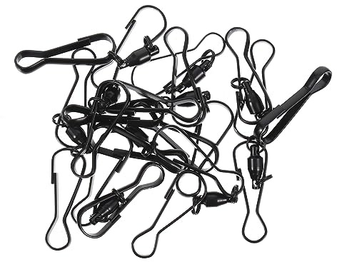 BESPORTBLE 10pcs Black Stainless Steel Hook Windsock Clips Wind Hangers Spiral Tails for Outdoor Garden Use