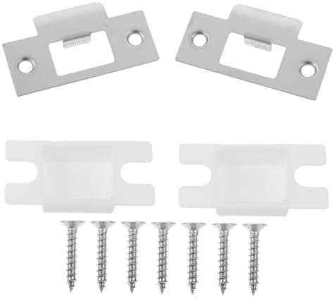 NOLITOY 2ensembles Plaques De Frappe Acier Inoxydable Renfort De Porte Cache Serrure Goujon Acier Kit Sécurité Pour Portes Entrée