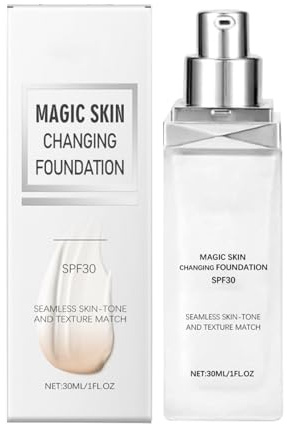 Color Changing Magic Foundation - Color Changing Foundation | Match De Colas De Larga Duración | Todo El Día, De Piel Cálido Y Falloso, BB Crema Base Adecuado Para Una Cobertura A