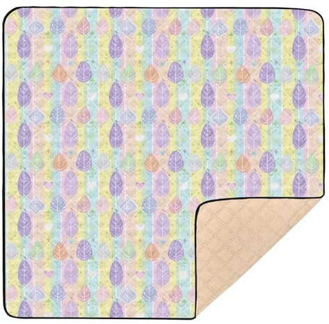 Weiche Schaumstoff-Babyspielmatte mit Blättern, für drinnen und draußen, wasserdicht, Spielzimmer, Aktivitätsmatte für Babys, Kleinkinder, 127 x 127 cm