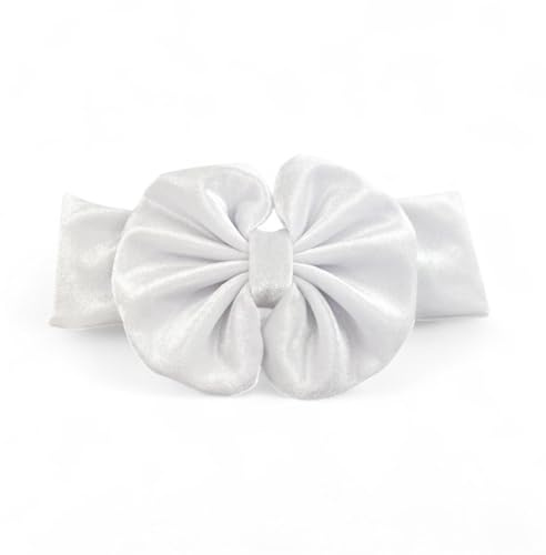 Fascetta per Capelli Neonata con Fiocco in Velluto-Fascia per capelli Bambina (da 3 a 18 mesi) (Bianco, Da 3 a 18 mesi)