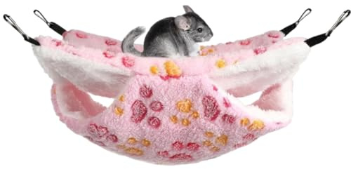 YUVKIN 1 Pezzo Amaca per Porcellini d'India e Piccoli Animali, Morbido e Caldo Pile, Accessori per Gabbie, Letto Sospeso per Dormire, Ratti, Furetti, Criceti (Stella)
