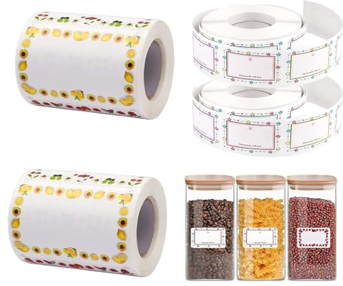 910PCS Jam Labels for Jars,Jam Jar LabelsEasy Peel Off,Label Stickers Freezer with Easy Write Surface for Kitchen Food Bottle Preserves Containers