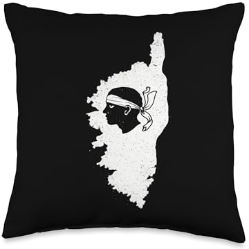 Corsica Map Moor Head Corsican Pride Island Design Throw Pillow