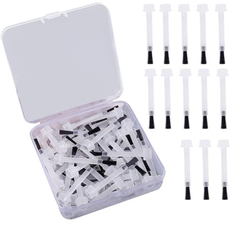 VINTORKY Pinceles para Esmalte de Uñas Desechables Mango Ergonómico, 50 Unidades, Cepillos Planos y Redondos para Decoración y Aplicación Precisa en Manicura Profesional y DIY