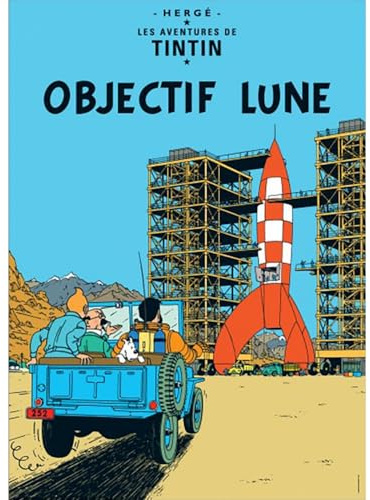 Moulinsart - Poster Album de Tintin: Objectif Lune - 22150 - 70x50cm