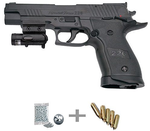 Special Force 226 Kit WG LÁSER - Pistola de Aire comprimido (CO2) y balines de Acero (perdigones BBS) Calibre 4.5mm. Réplica + Accesorios <3,5J