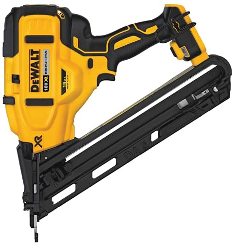 DEWALT - Cloueur de Finition XR 18V - DCN650N-XJ - Cloueur sans Fil Livré Sans Batterie, Ni Chargeur - 15 Ga - Sans Gaz - 2 Modes : Mode Coup par Coup ou Rafale - Magasin 34° de 110 Clous Ø1,8 mm