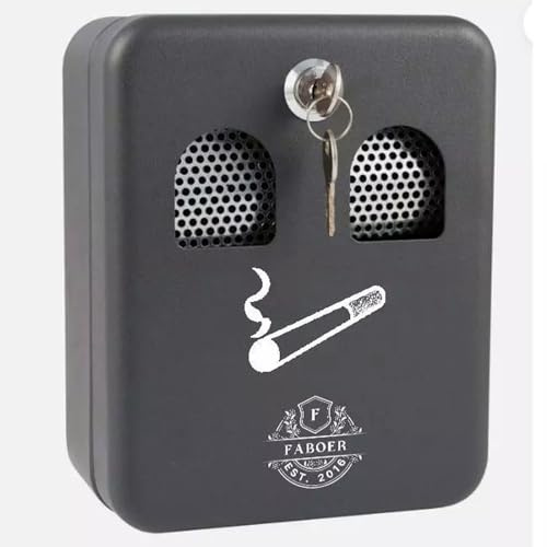 Faboer Wall Mounted Lockable Cigarette Ashtray Ash Bin Ashbin for Pub Office Restaurant Outdoor Garden Smoking Butt Tray Can Outside with 2 Keys - Anthracite Grey