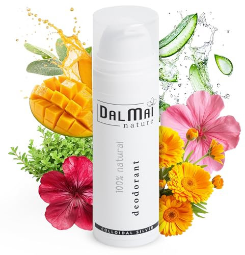 Dalmai Nature - Deodorant Naturel sans Aluminium, sans Alcool, Puissant Antimicrobien 100% Naturel et Efficace Avec de L'argent - Deodorant Homme, Femme et Enfants - Déodorant Creme sans Parfum