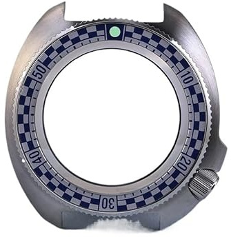 XTINKOPW Montre de plongée en Acier 6105, boîtier de Montre de plongée, Compatible avec Le Mouvement NH35/36, Montre étanche Super Lumineuse, 1 pièce(Steel-Blue)