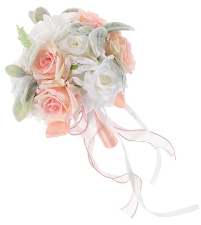 Warmhm Bouquet Nuziale Artificiale per Sposa e Damigelle e Duraturo per Matrimoni e Fotografia Design PU e Colore Rosa