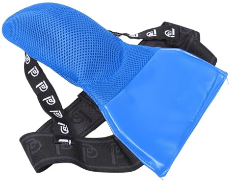 ROMISBABA Protezione Inguinale da Combattimento Mma Traspirante in Rete Blu Coppa Sportiva Assorbente e Elastici Regolabili per Kickboxing, Taekwondo e Sparring Adulto
