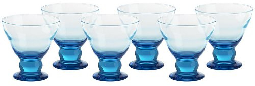 GELATO VERO 6er Set Eisschale Set Dessertschale Eisbecher Glas Antico Aquamarin 12,5 cm