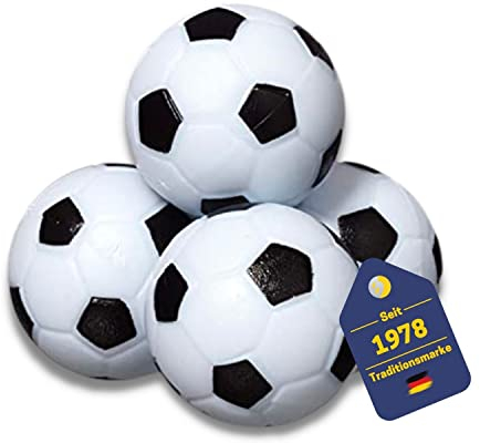 BEST SPORTING Kickerbälle I Tischkicker-Ersatzbälle 36 mm I 4 hochwertige Kickertisch-Bälle im Set I Tischfussball Profi Bälle im klassischen weiß schwarzen Design I Ersatzbälle Set