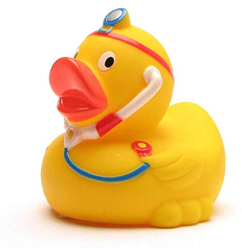 DUCKSHOP I Badeente Doktor I Quietscheente I L: 7,5 cm I Quietscheentchen I Geschenk für Ärzte I Präsent Mediziner