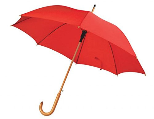 Ten Parapluie rouge manche bois automatique cod.EL21013 cm 89h diam.105 by Varotto & Co.