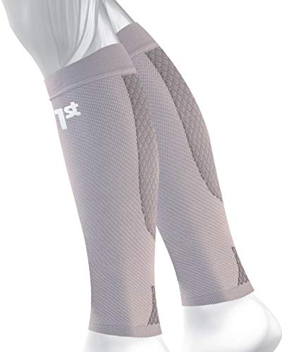 OS1st CS6 Rendimiento Pantorrilla Pierna Funda Reduce Fatiga, promueve la circulación, Mejora recuperación y aliviar el Dolor de Shin Splint en una luz Tejido Transpirable Humedad (Gris, Medio)