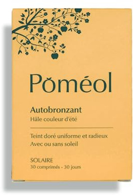 Autobronzant - Complément alimentaire ǀ Teint Hâlé Naturel & Doré sans Soleil ǀGélules ǀ 30 jours ǀ 4 pigments, beta carotene, Vitamines C & A, Cuivre ǀ POMÉOL
