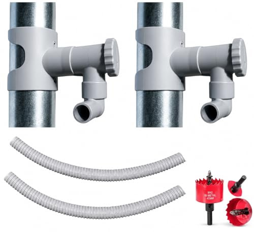 Capt'eau Sistema per il recupero dell’acqua piovana per grondaie, circolare, colore: Grigio