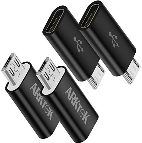 Adapter USB C auf Micro USB 4 Pack,USB Typ C (Female) zu Micro-USB (Male) Adapter Unterstützt Charging & Sync für Samsung J6/J5/J4/J3/S7/S7 Edge/S6,Huawei Y7/Y6/P Smart/P8 Lite,LG G4