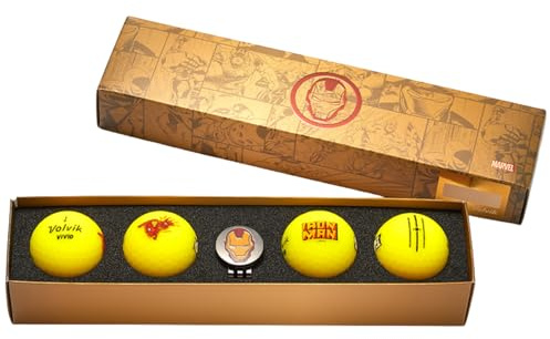 Volvik Vivid Golf Love Geschenkset (4 x Bälle, 1 x Ballmarker, 2 x Tees), rot/weiß