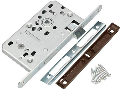 KOTARBAU® Serrure à larder 72/55 mm DIN droite - Serrure de porte de WC - Serrure de porte de salle de bain avec contre-plaque en acier - Qualité supérieure