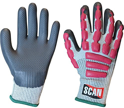 Scan SCAGLOAIM Guantes de látex antiimpacto, talla 8 (mediano)