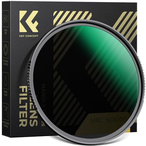 K&F CONCEPT Nano-Xcel 55mm Filtro ND1000 (10 f-Stops) | Filtro Densidad Neutral Slim ND1000 con Vidrio Óptico HD con Revestimiento Nano - FN705