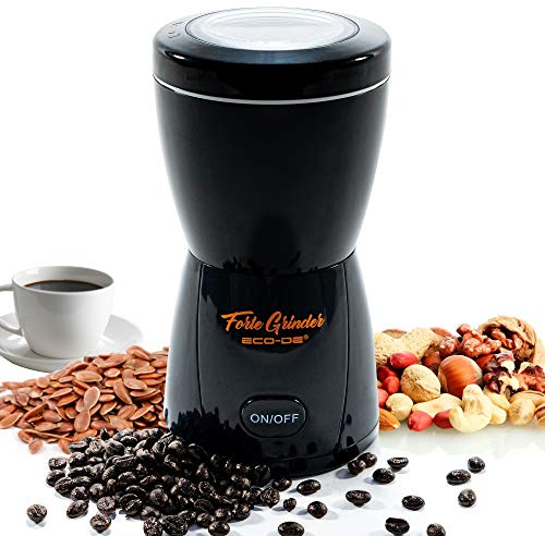 ECODE® Molinillo Electrico de Café Forte Grinder con Cuchillas de Acero Inox., Tapa Transparente y Sistema de Seguridad - Molino de Coffee para Moler Especias, Semillas, Frutos Secos, Capacidad 80 g
