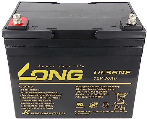 Kung Long U1-36NE F8 Batterie au plomb non-tissée résistante aux cycles 12 V 36 Ah Filetage intérieur M6