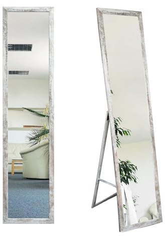 BD ART Stand-Ankleidespiegel Rustikal Kiefer 155,8 x 35,8 cm Vintage Shabby Chic großer Fußboden Standspiegel Garderobe Rustikal Zeitloser eleganter MDF Rahmen Ganzkörperspiegel